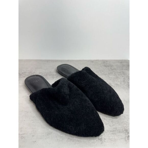 Marc Fisher Miles Size 5.5 Black Pointed Toe Shearling Sheepskin Slip On NEW - Picture 3 of 8